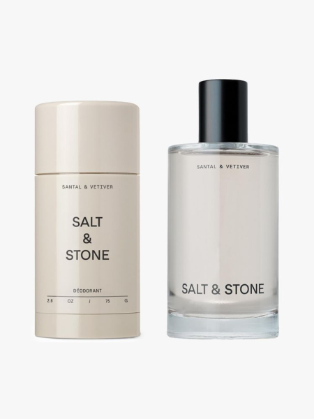 Salt & Stone Signature Scent Duo Set in branded components on a light gray background